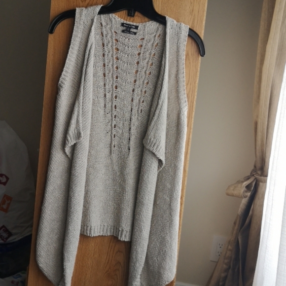 Massimo Dutti cotton-linen knit drape front vest - Picture 4 of 9